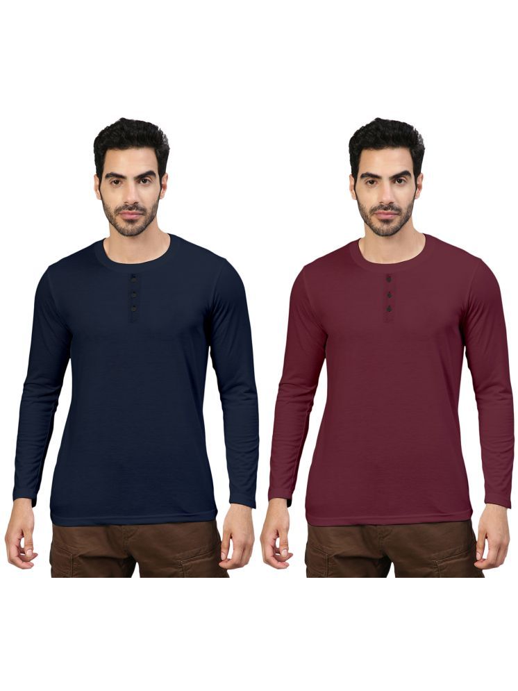     			FTX Pack of 2 Cotton Blend Regular Fit Men's T-Shirt ( Maroon )