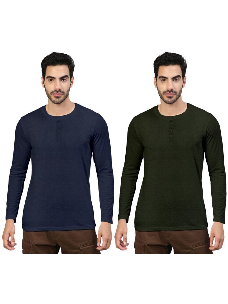     			FTX Pack of 2 Cotton Blend Regular Fit Men's T-Shirt ( Olive )