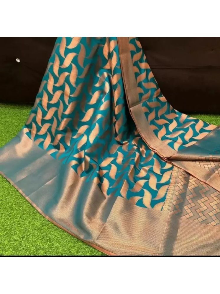     			Saadhvi Pack of 1 Silk Embellished Saree With Blouse Piece ( Light Blue )