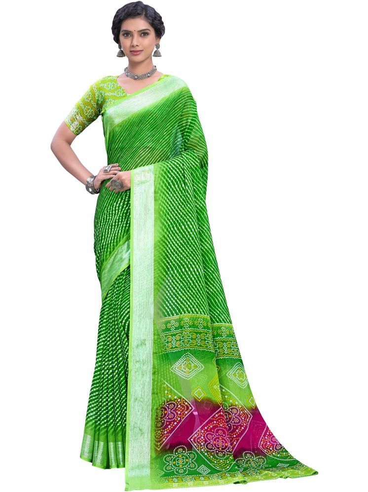     			Sariya Pack of 1 Viscose Printed Saree With Blouse Piece ( LightGreen )