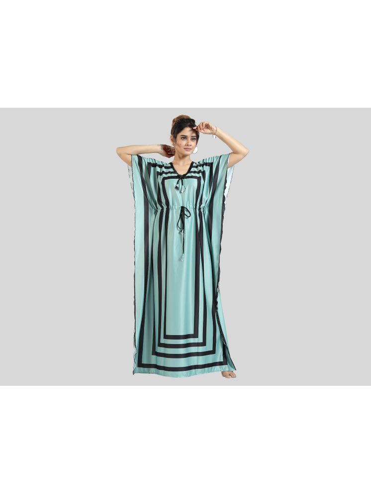     			Gutthi Blue Satin Women's Nightwear Kaftan ( Pack of 1 )