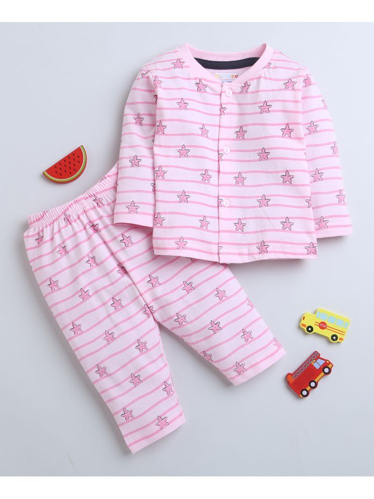     			BUMZEE Pack of 1 Baby Girls Cotton T-Shirt & Pyjama Set ( Pink )