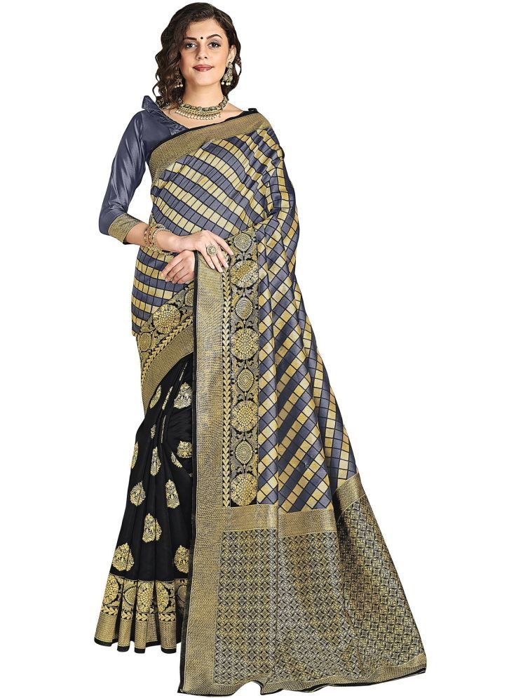     			Sariya Pack of 1 Jacquard Woven Saree With Blouse Piece ( Grey )