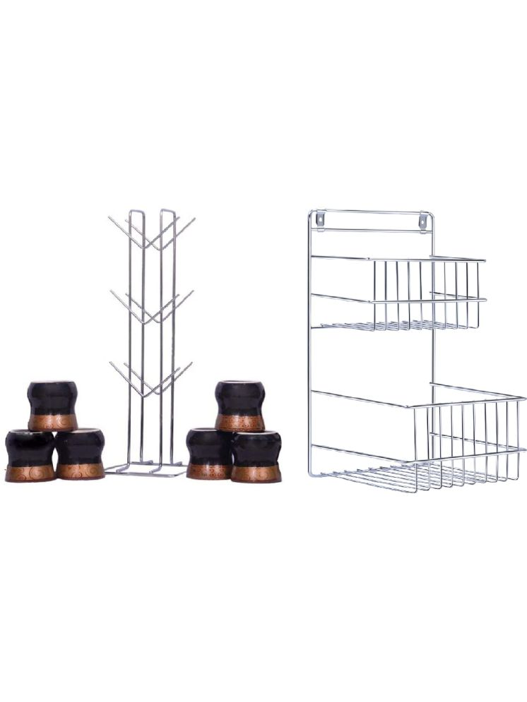     			TINUMS Silver Stainless Steel Wall mount Stand ( Pack of 2 )