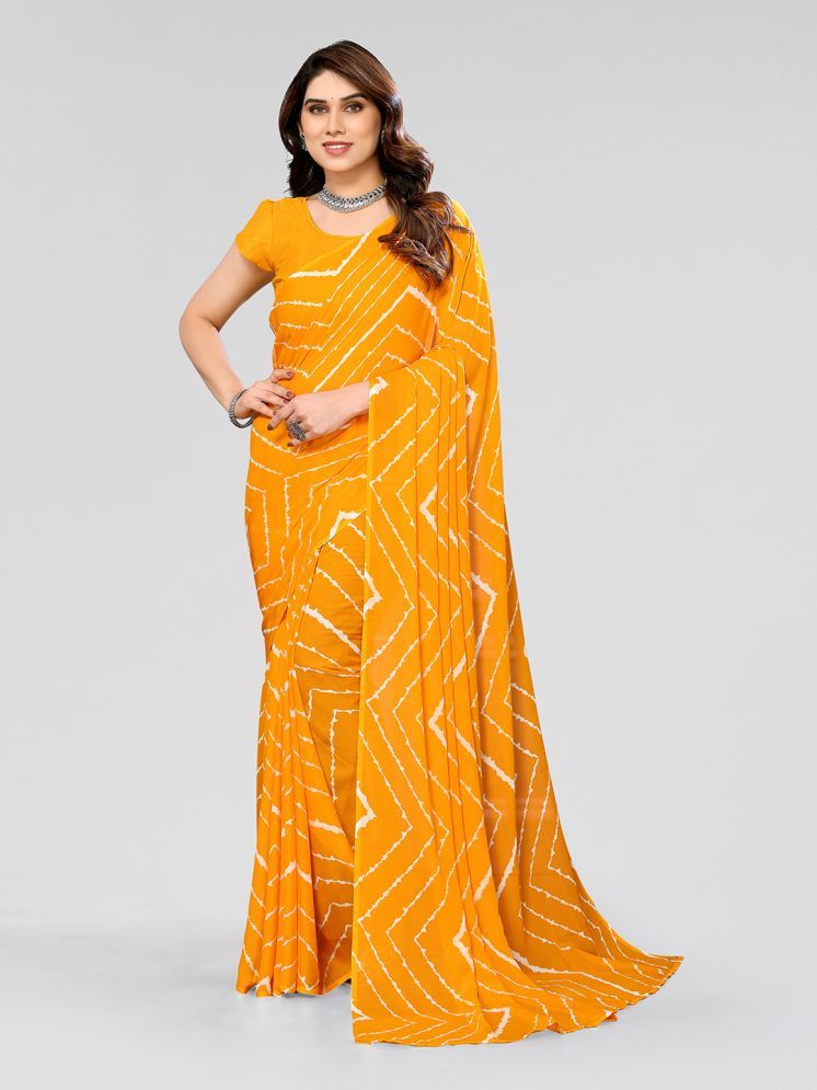     			ANAND SAREES Pack of 1 Georgette Printed Saree With Blouse Piece ( Yellow )