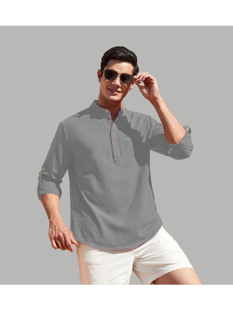     			Apektra Grey Cotton Blend Men's Shirt Style Kurta ( Pack of 1 )