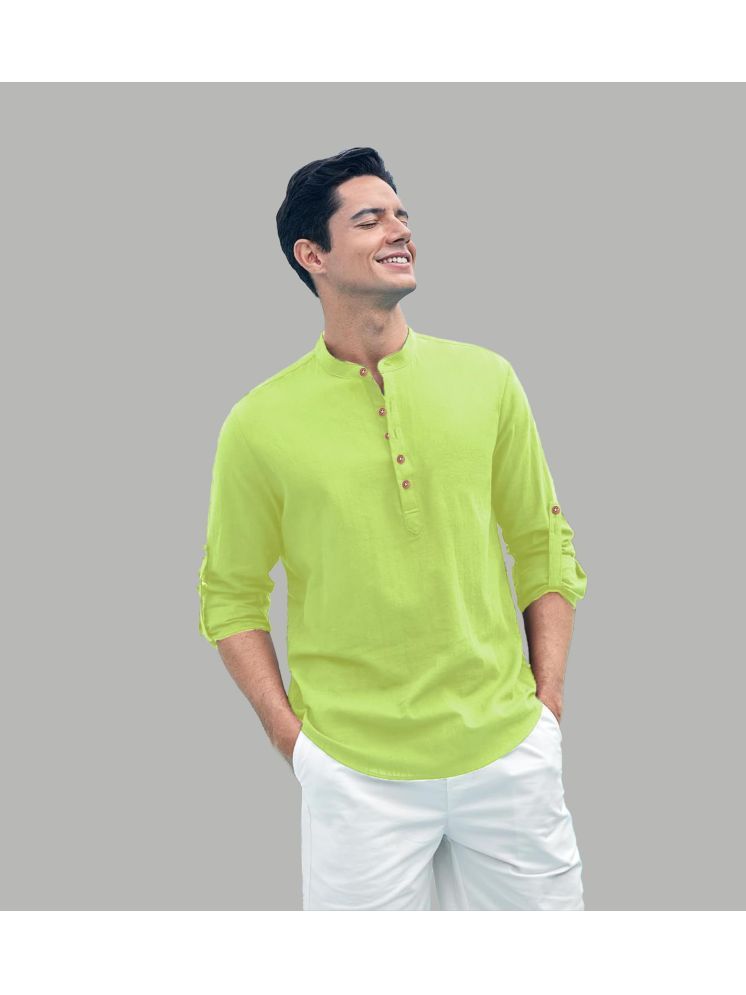     			Apektra Sea Green Cotton Blend Men's Shirt Style Kurta ( Pack of 1 )