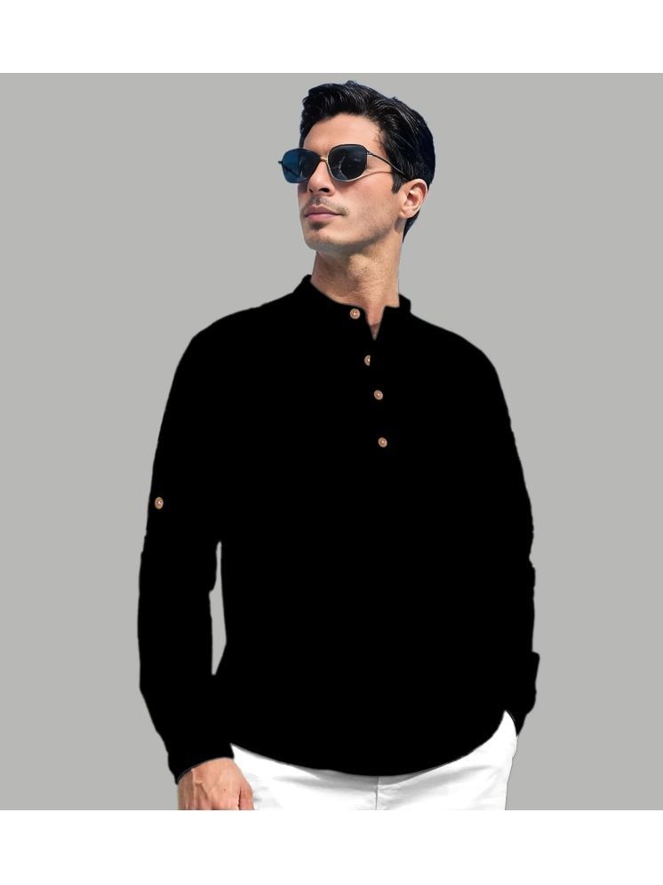     			UNI VIBE Black Cotton Blend Men's Regular Kurta ( Pack of 1 )