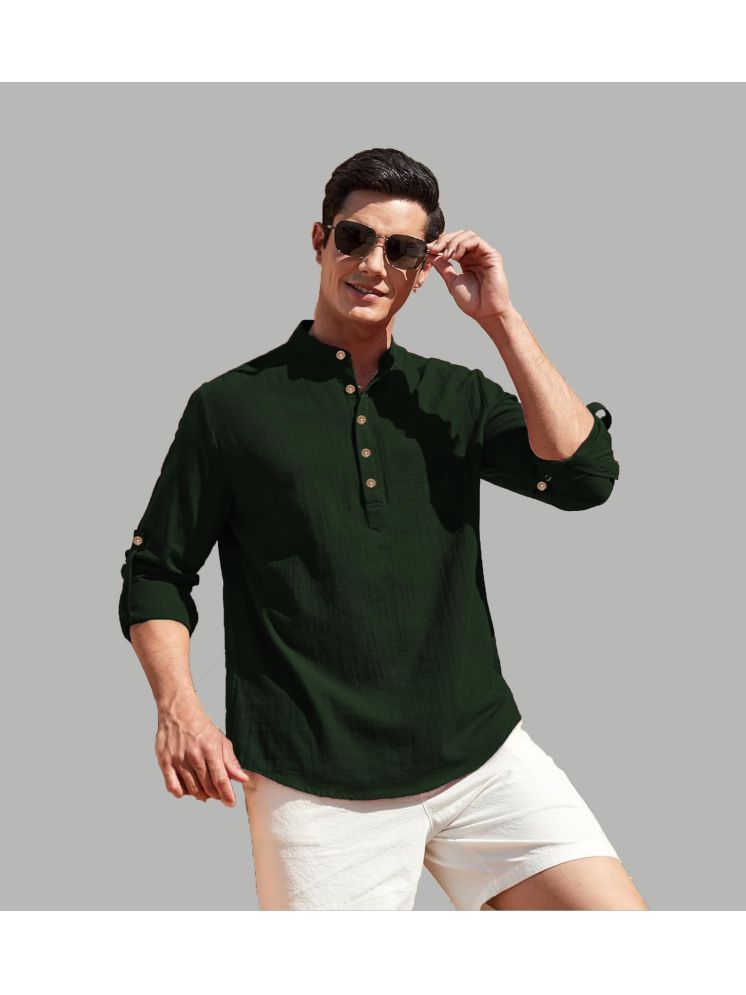     			UNI VIBE Green Cotton Blend Men's Regular Kurta ( Pack of 1 )