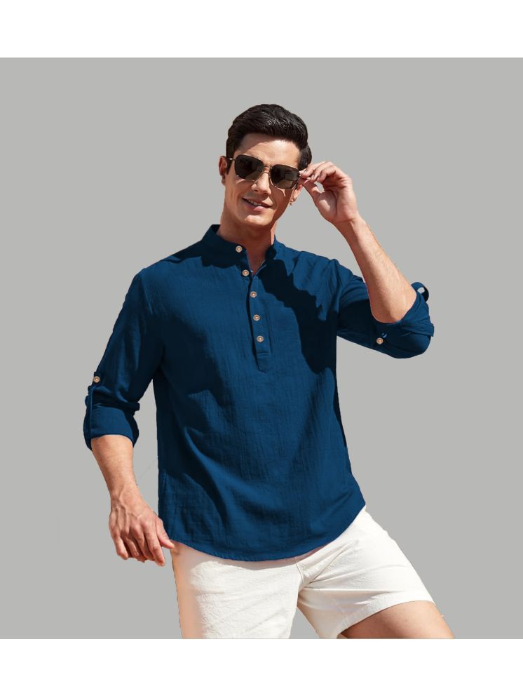     			UNI VIBE Indigo Cotton Blend Men's Regular Kurta ( Pack of 1 )