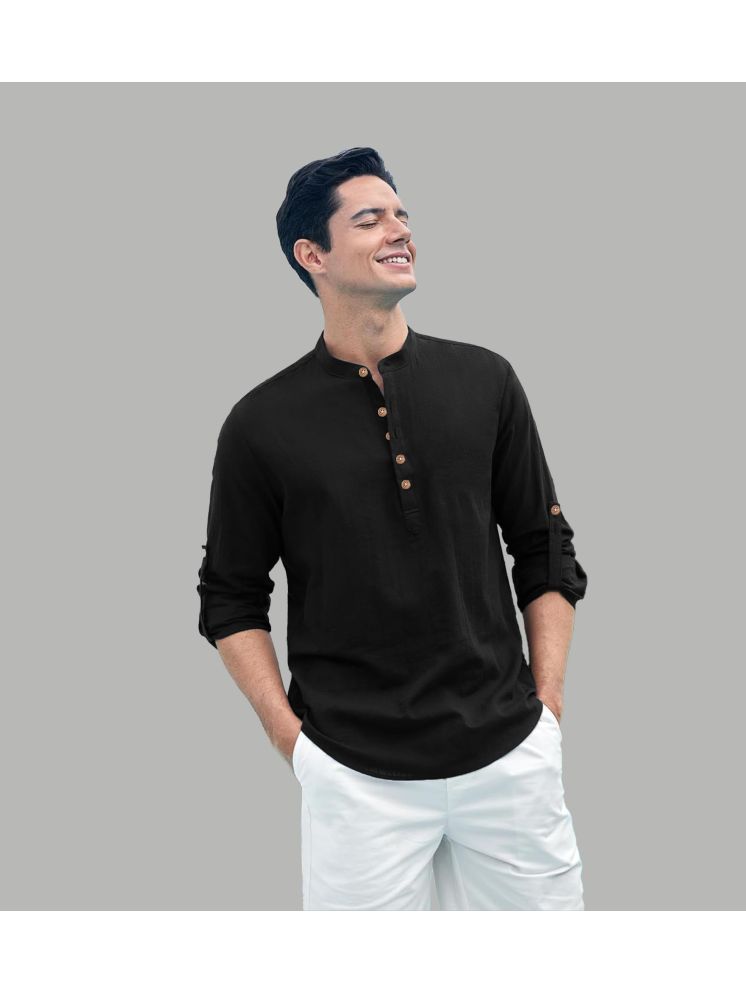     			Vida Loca Black Cotton Blend Men's Shirt Style Kurta ( Pack of 1 )