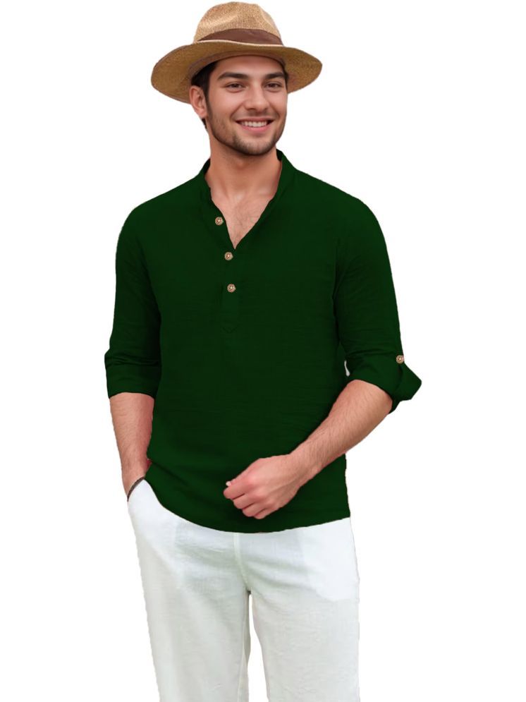     			Vida Loca Green Cotton Blend Men's Shirt Style Kurta ( Pack of 1 )