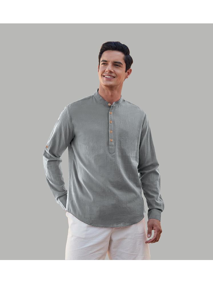     			Vida Loca Grey Cotton Blend Men's Shirt Style Kurta ( Pack of 1 )