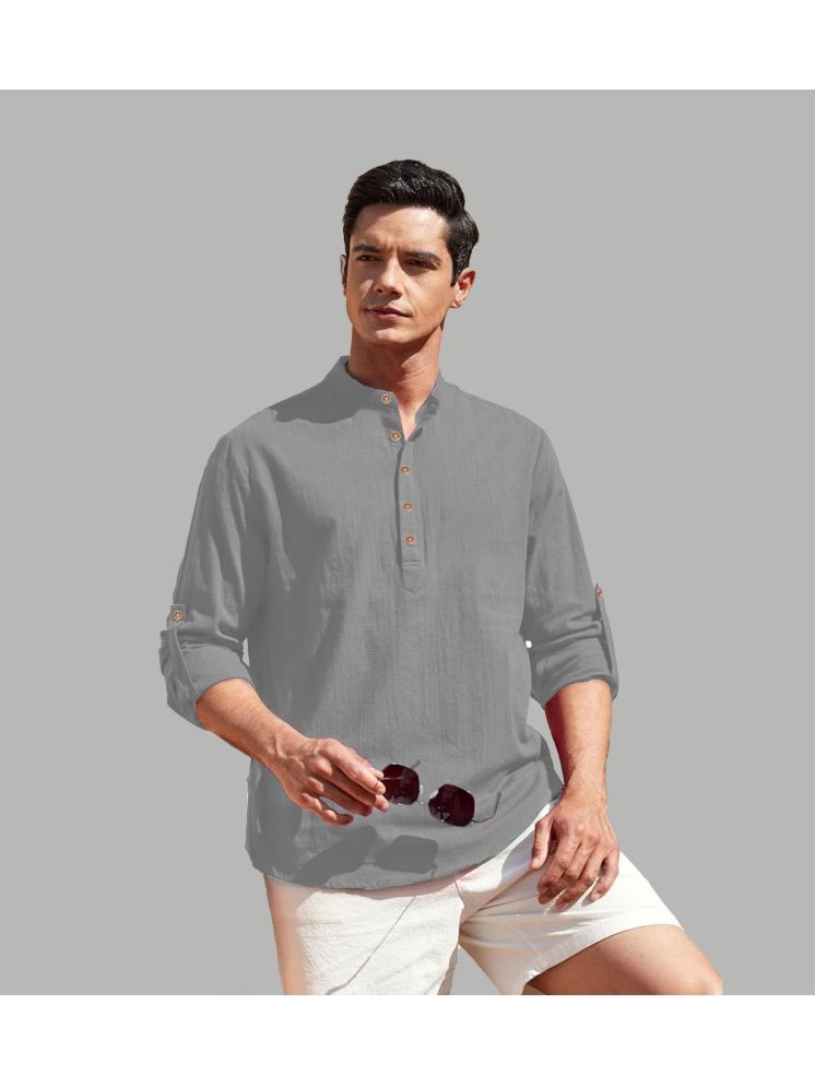     			Vida Loca Grey Cotton Blend Men's Shirt Style Kurta ( Pack of 1 )