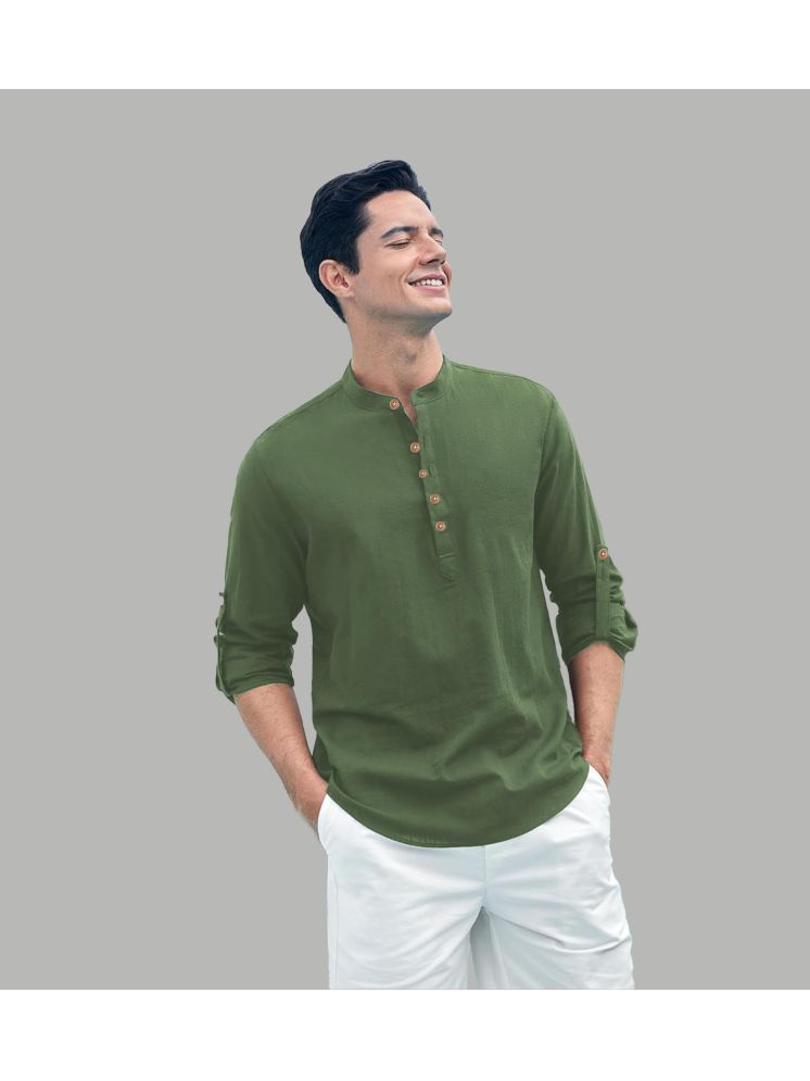     			Vida Loca Light Green Cotton Blend Men's Shirt Style Kurta ( Pack of 1 )