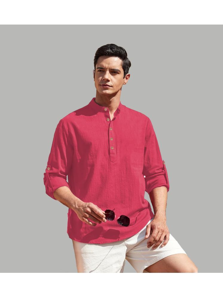     			Vida Loca Pink Cotton Blend Men's Shirt Style Kurta ( Pack of 1 )