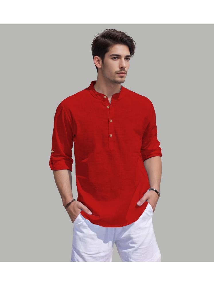     			Vida Loca Red Cotton Blend Men's Shirt Style Kurta ( Pack of 1 )