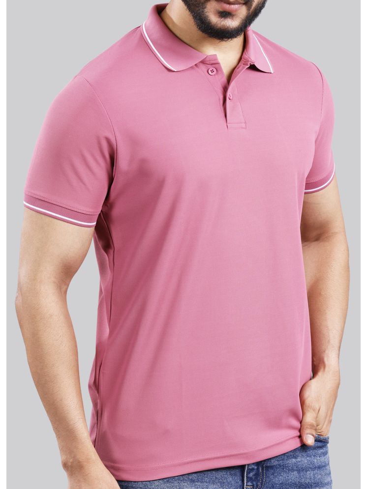     			Supersquad Pack of 1 Cotton Blend Regular Fit Solid Half Sleeves Men's Polo T Shirt ( Pink )