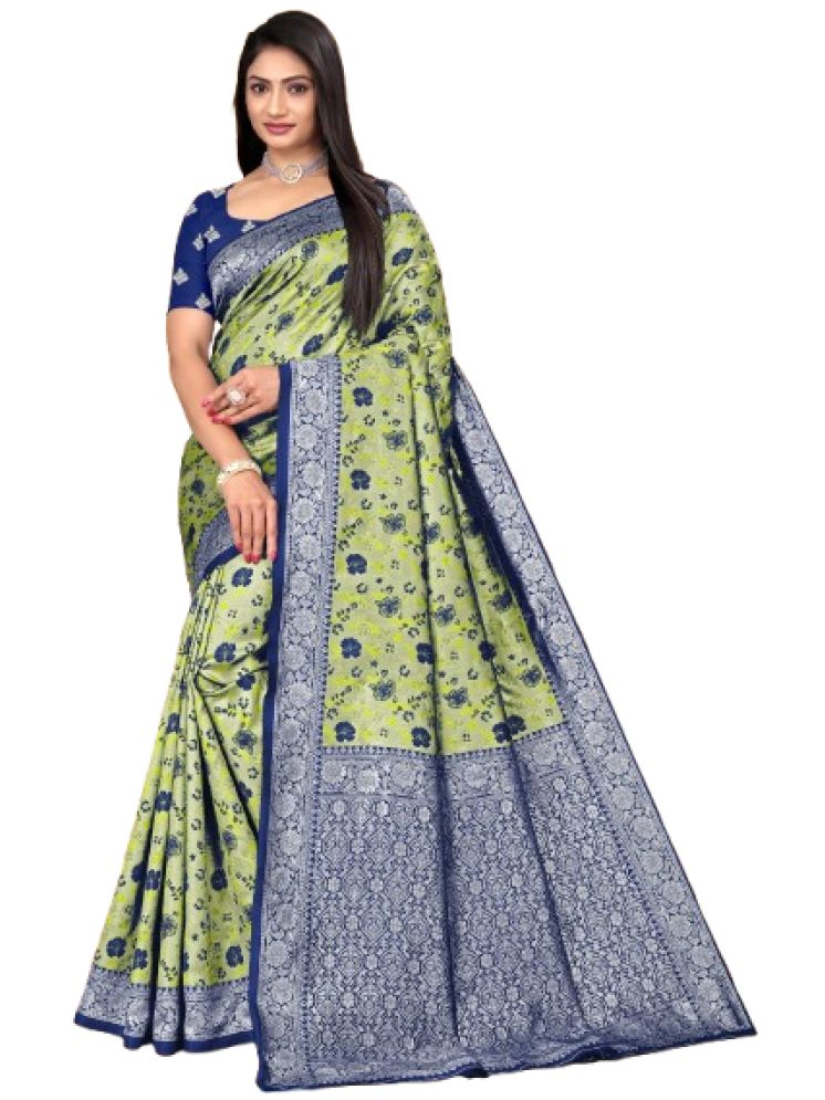     			THE PRIVATE LABLE Pack of 1 Art Silk Printed Saree With Blouse Piece ( Blue )