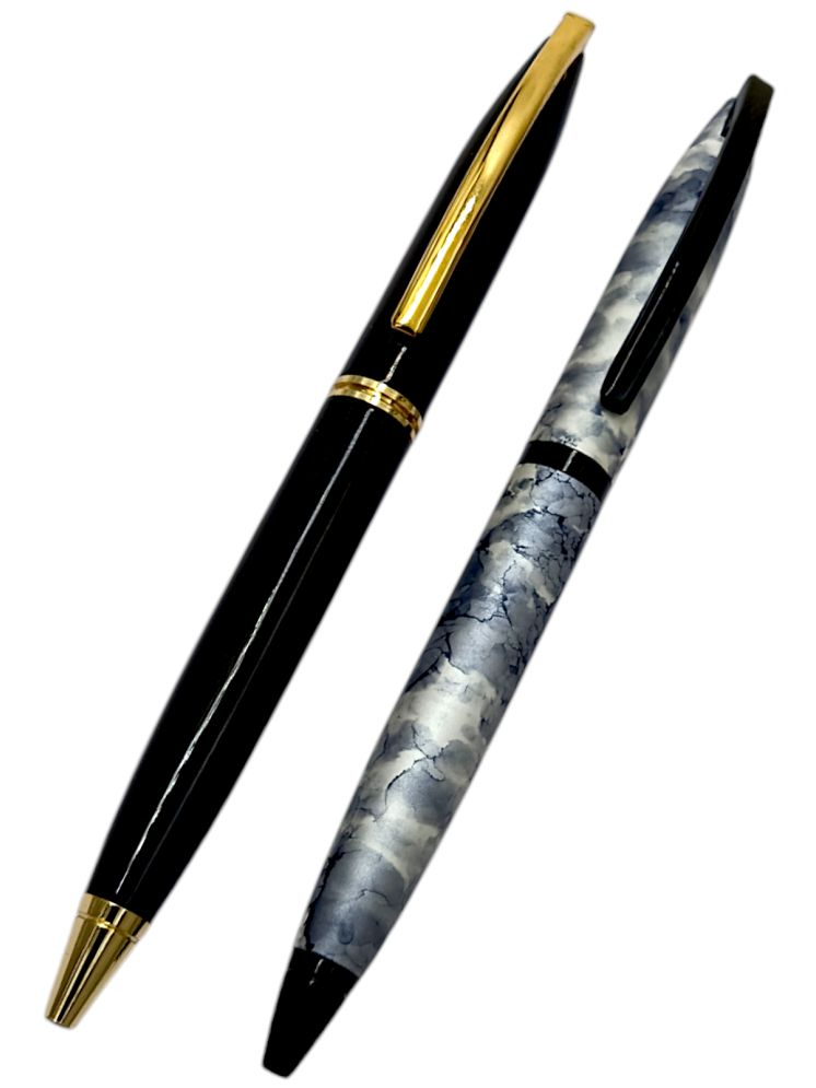     			auteur Executive Series 156 Marble White & Black Designer Metal Body Gift Ball Pen  (Pack of 2, Ink Color - Blue)