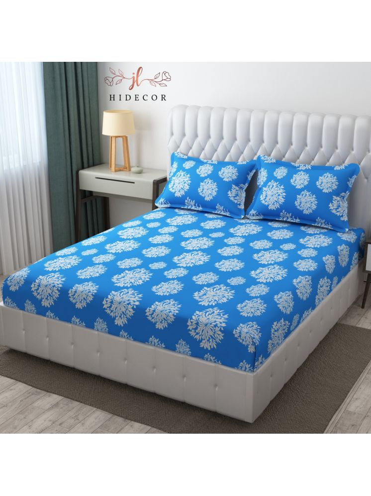     			HIDECOR Microfiber 1 Double King Bedsheet with 2 Pillow Covers ( Blue )