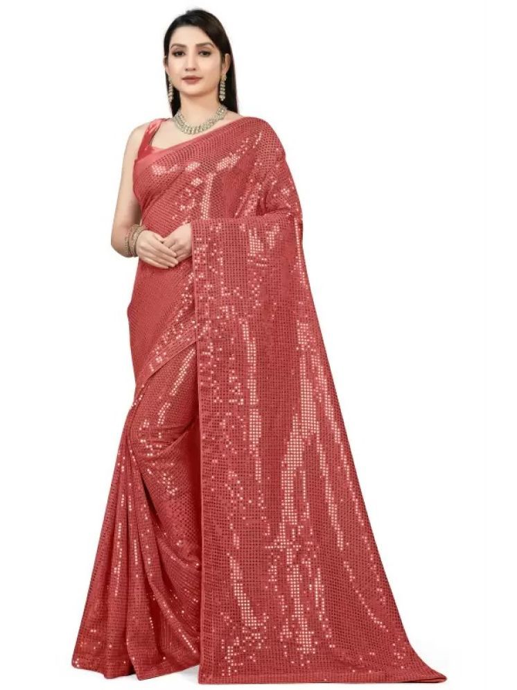     			Samai Pack of 1 Georgette Embellished Saree With Blouse Piece ( Red )