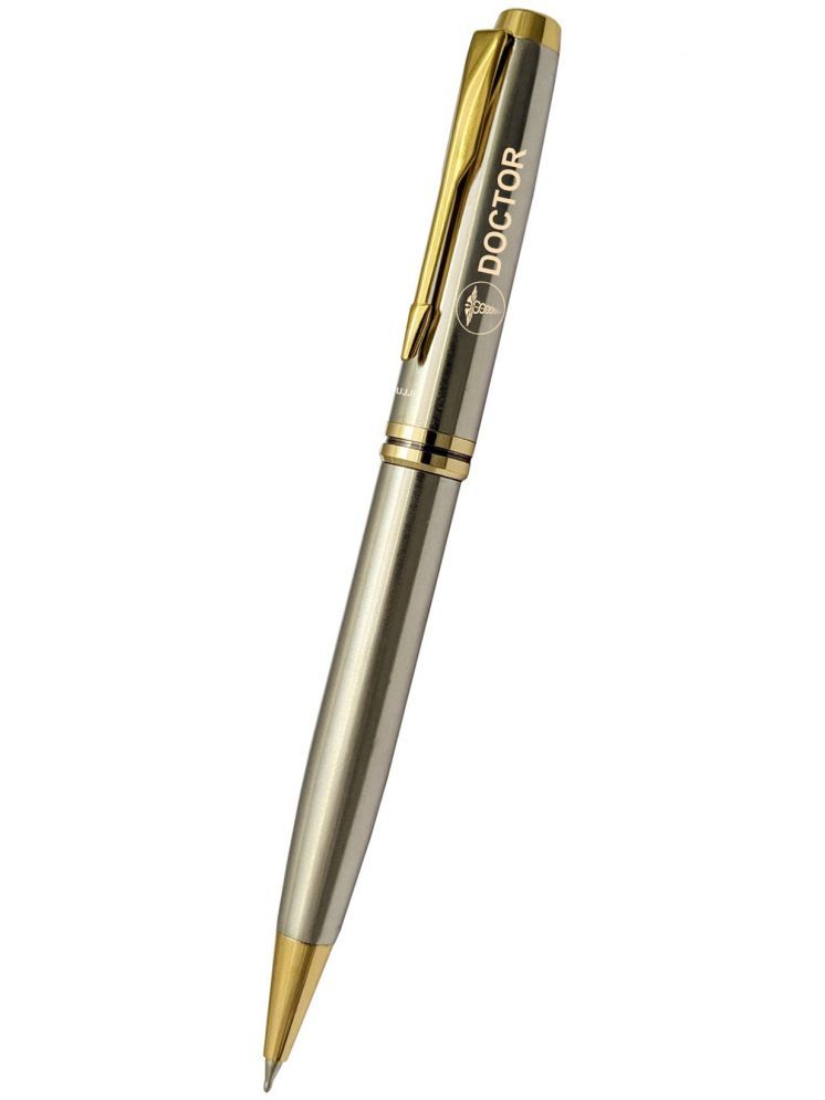     			UJJi Doctor Logo Dull Chrome Platted with Golden Part Ball Pen