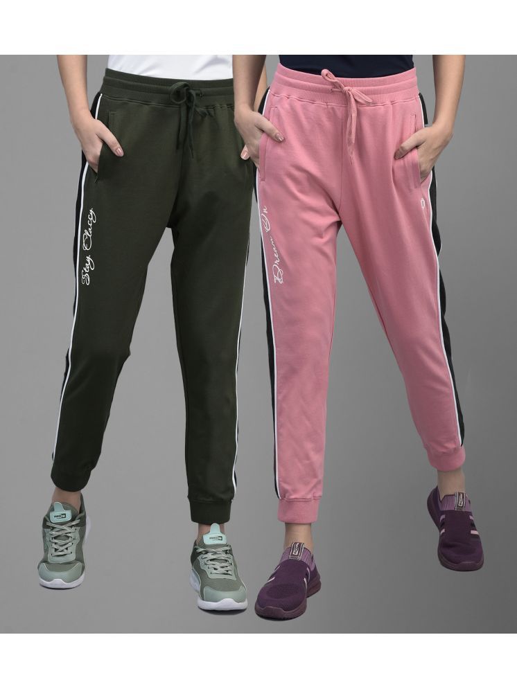     			Dollar Multicolor Cotton Blend Women's Running Joggers ( Pack of 2 )