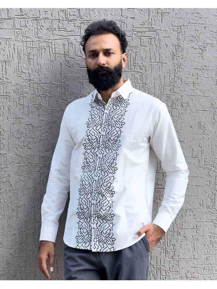     			VERTUSY 100% Cotton Regular Fit Embellished Full Sleeves Men's Casual Shirt - White ( Pack of 1 )