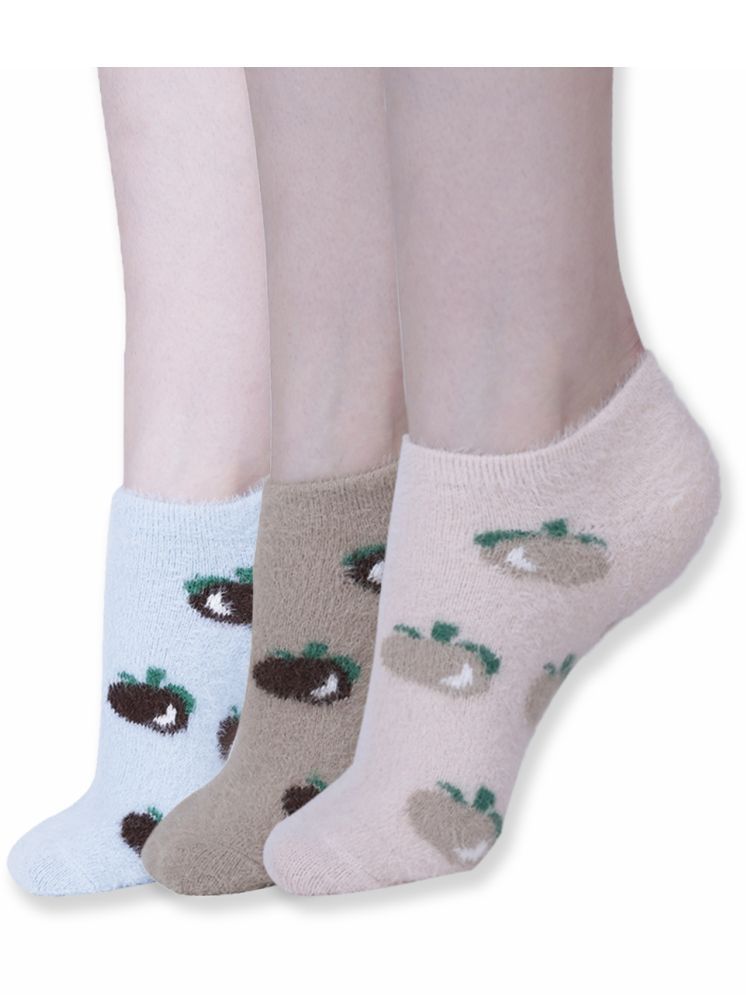     			Dollar Pack of 3 Women's Woollen Ankle Length Socks ( Multicolor )