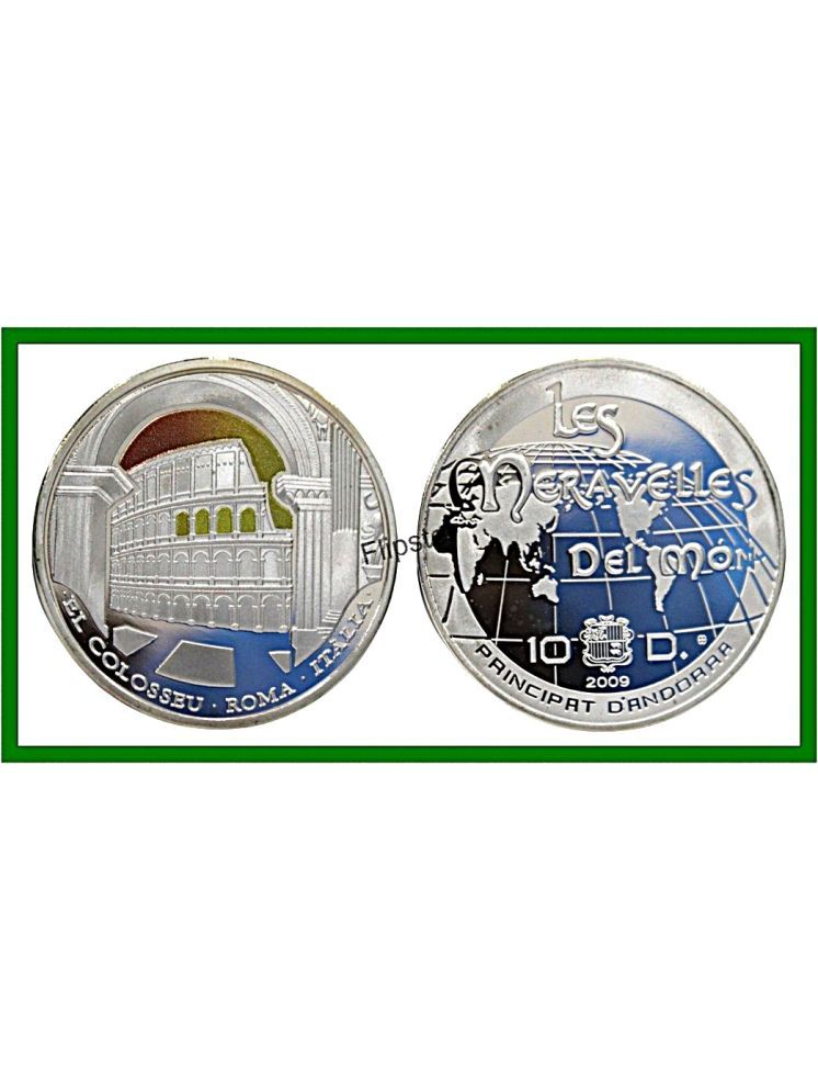     			Extremely Rare  - 10 Diners 2009 COLOSEUM, Italy - Andorra, old Silver-plated Coin For Collection