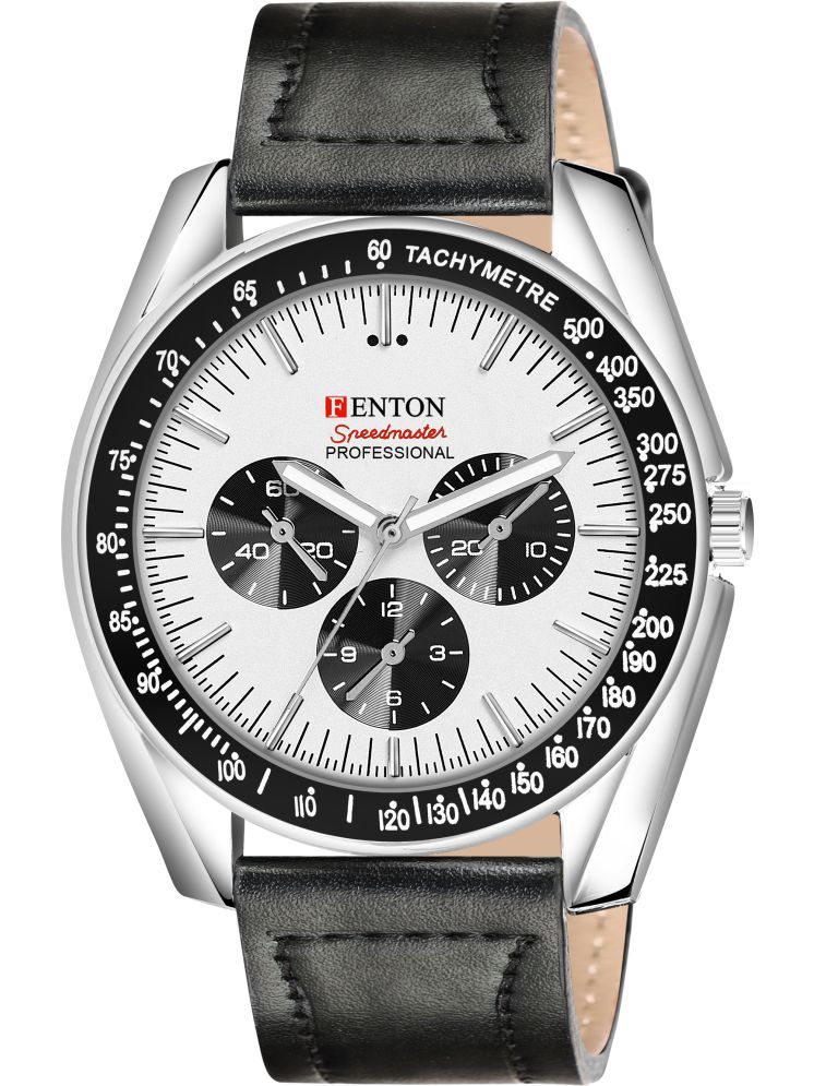     			Fenton Black Leather Analog Men's Watch