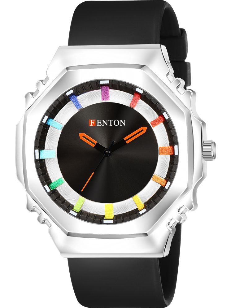     			Fenton Black Silicon Analog Men's Watch