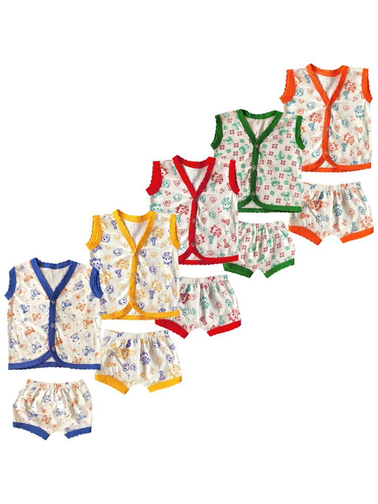     			JUST TRY FASHION Pack of 5 Unisex for Baby Cotton Blend T-Shirt & Shorts ( Multicolor 4 )