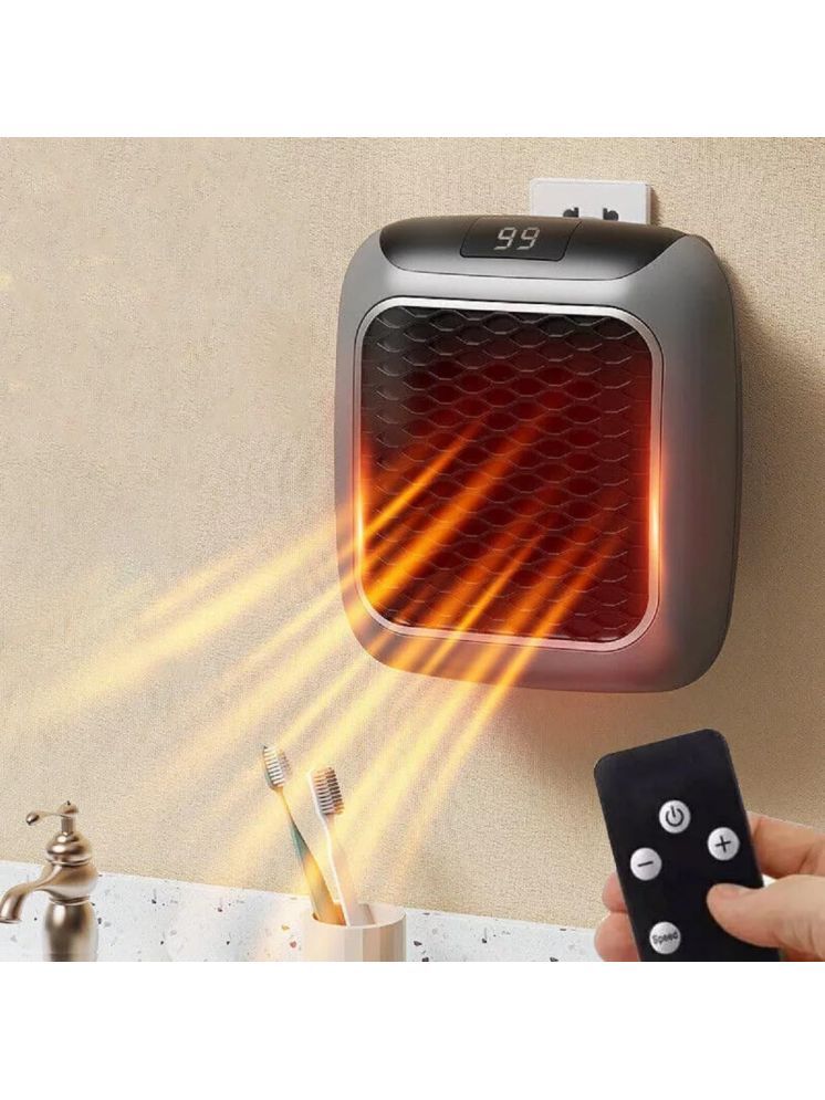     			Kapalin Handy Heater Turbo Wall-Outlet Metal Polish Block 800W Mini Room Heater, Portable Heater with Remote 1 no.s