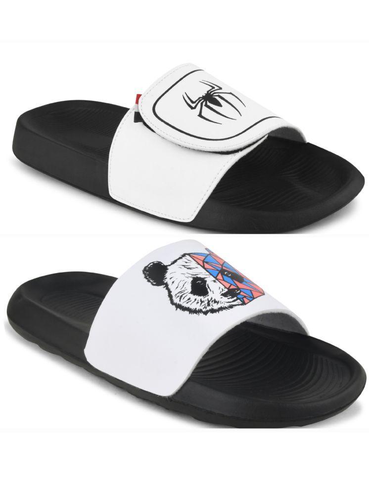     			Q tick White Men's Slide Flip Flop