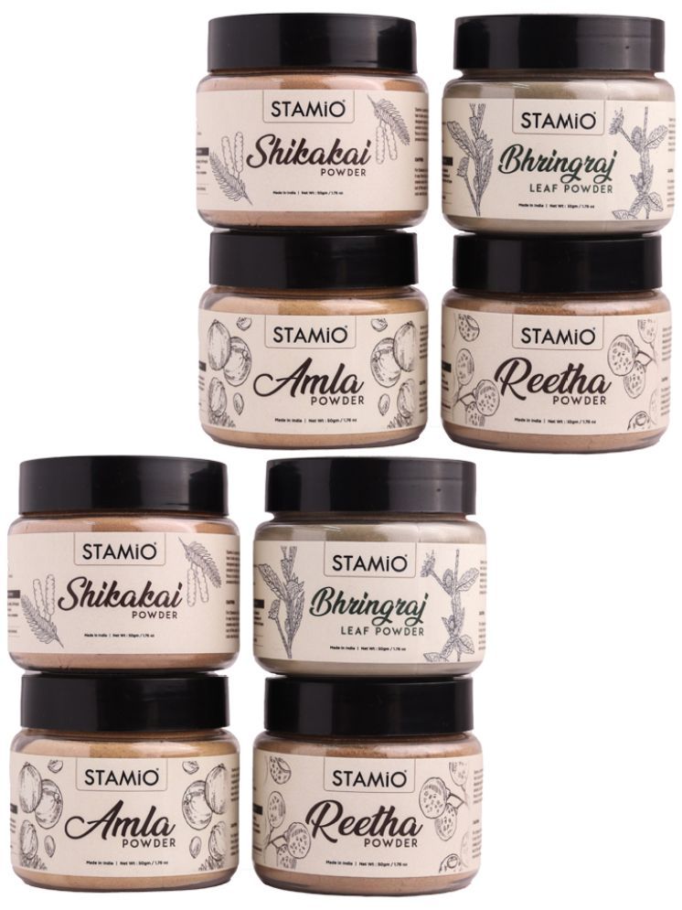     			STAMIO Amla Reetha Shikakai Bhringraj Powder 50 gm Pack Of 8