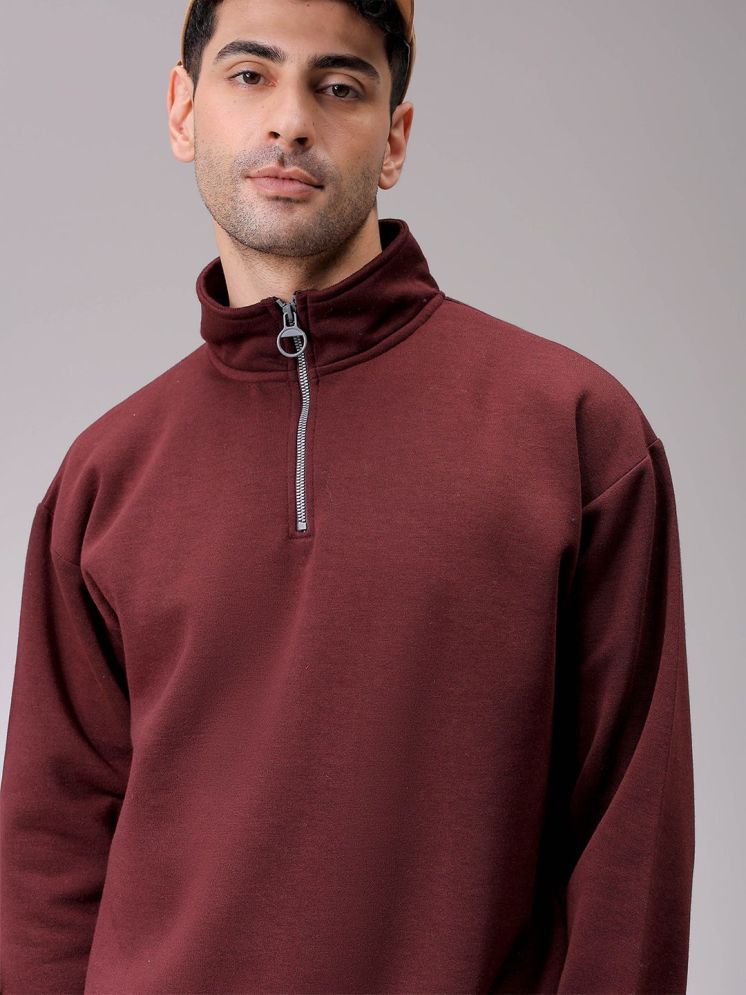     			The Indian Garage Co. Polyester High Neck Men's Sweatshirt - Brown ( Pack of 1 )