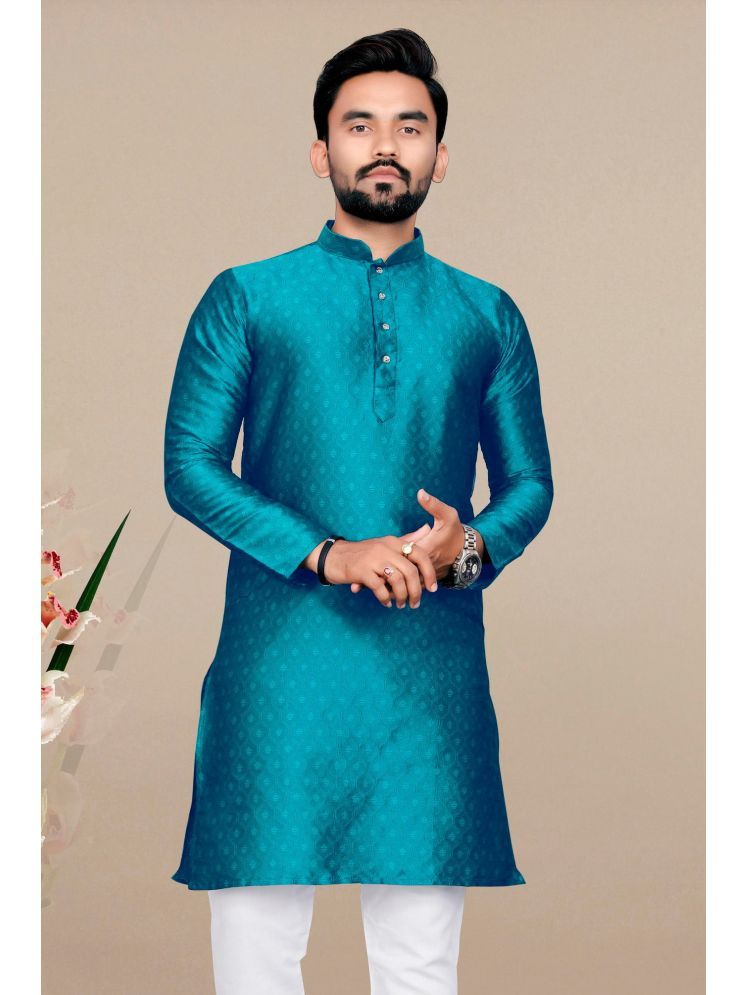     			YUG ART Sea Green Silk Men's Regular Kurta ( Pack of 1 )