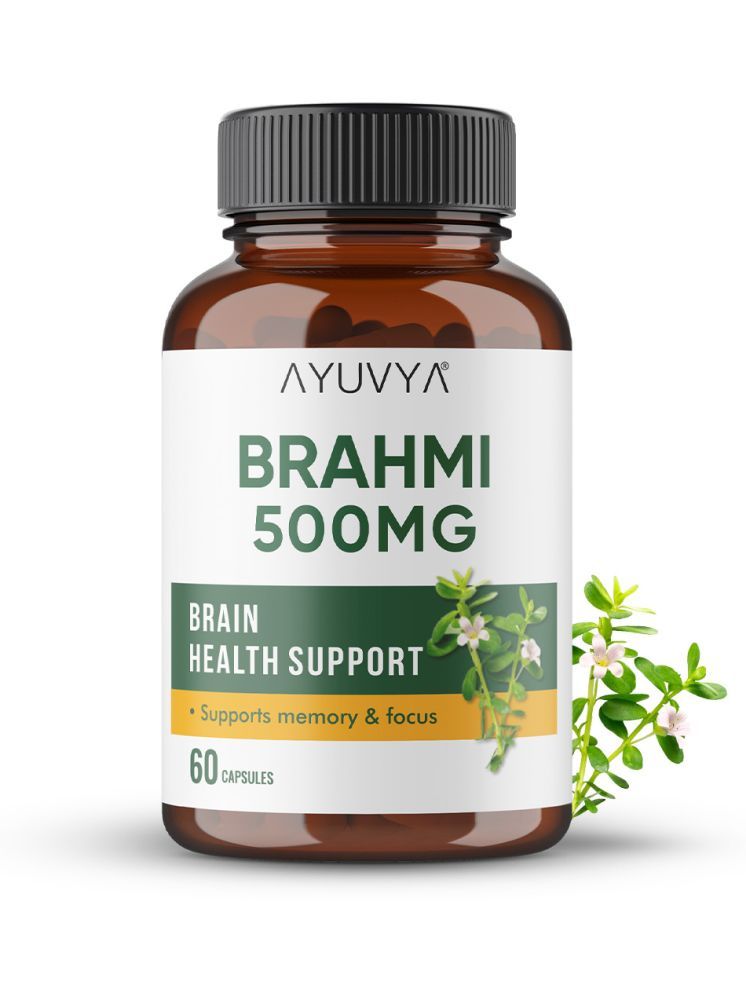     			Ayuvya Brahmi Capsules - 500Mg Focus Enhancer & Stress Management - 60 Nos (Pack of 1)