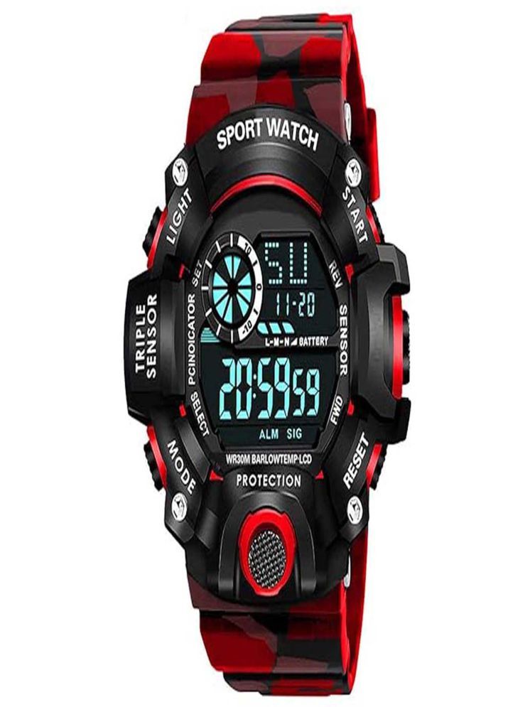     			windexa Red PU Digital Men's Watch