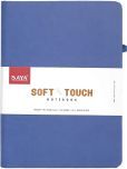 Saya Soft Touch A5 Notebook - PU Cover, 192 Pages, Elastic Closure, Pen Loop, 80 GSM Blue A5