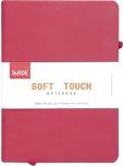 Saya Soft Touch A5 Notebook - PU Cover, 192 Pages, Elastic Closure, Pen Loop, 80 GSM Pink A5