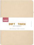 Saya Soft Touch A5 Notebook - PU Cover, 192 Pages, Elastic Closure, Pen Loop, 80 GSM Cream A5