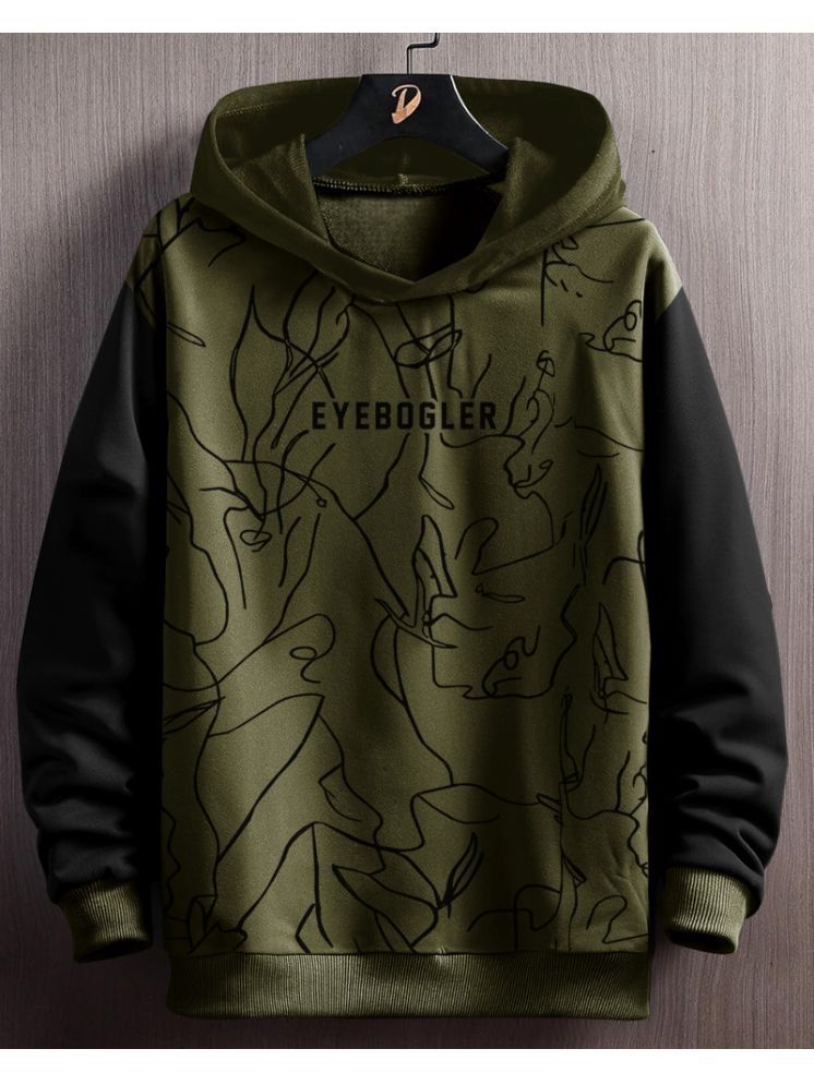     			Eyebogler Fleece Hooded Men's Sweatshirt - Olive ( Pack of 1 )