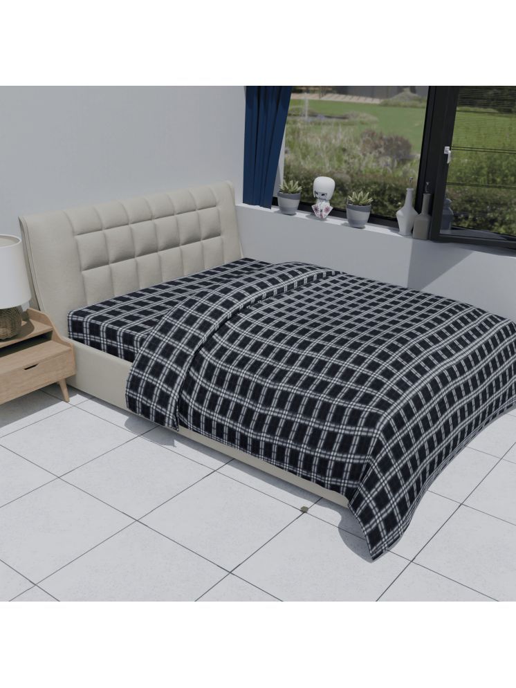     			FURNISHING HUT Single Wool Silver Checks Duvet Cover