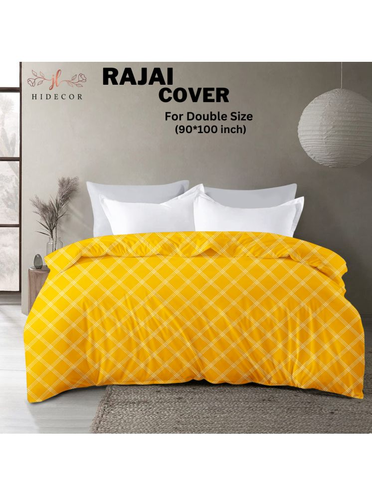     			HIDECOR King Cotton Yellow Geometrical Duvet Cover