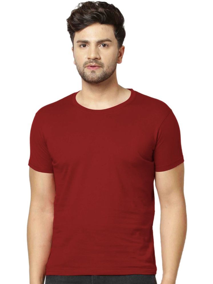     			LONDON HILLS Pack of 1 Cotton Blend Regular Fit Men's T-Shirt ( Rust )