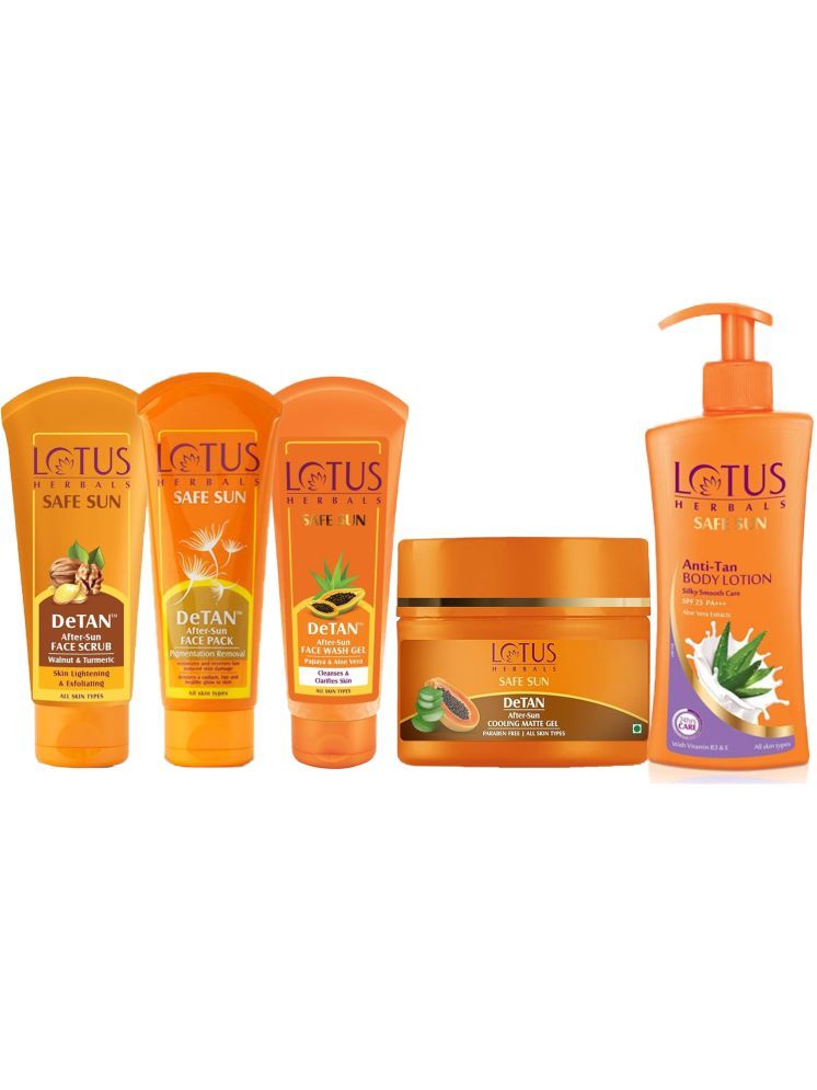     			Lotus Herbals Safe Sun DeTAN After-Sun Combo , Anti-tan Body Lotion 250ml (Pack of 5)