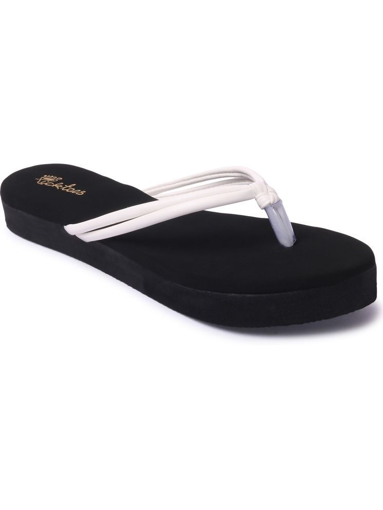     			Picktoes White Women's Thong Flip Flop